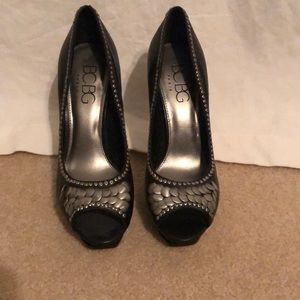 BCBGparis platform studded black heels.